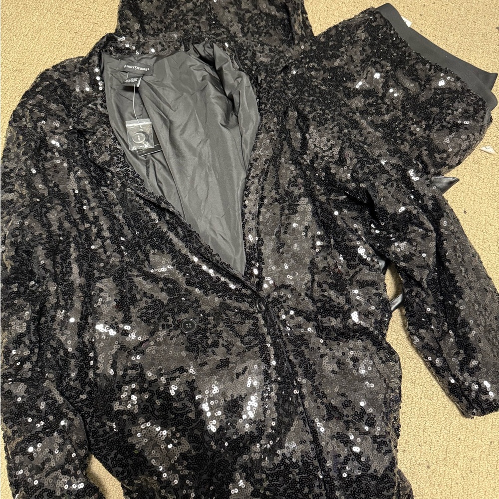 Ashley Stewart Black Sequin Ensemble
